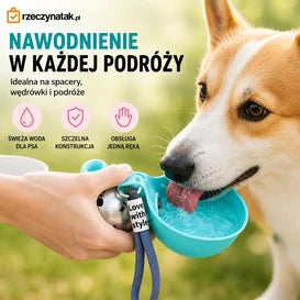 Przenośna Butelka na Wodę dla Psa ze Stali Nierdzewnej