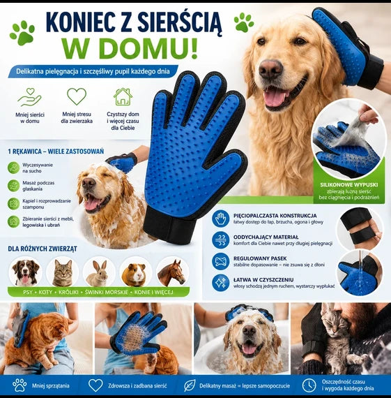 Silikonowa Rękawica Do Wyczesywania Sierści